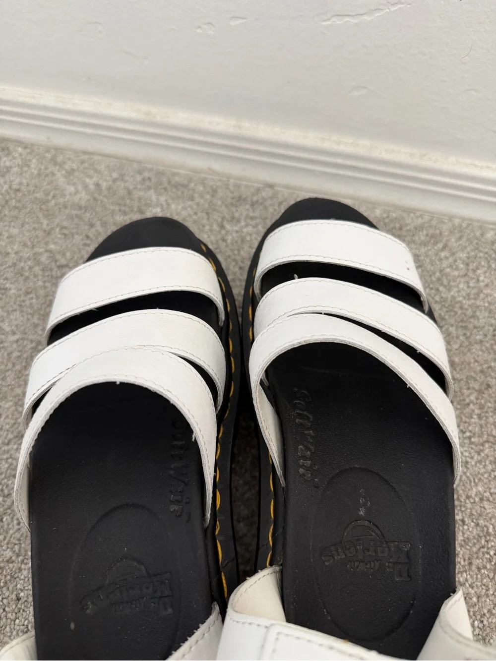 Dr. Martens Blaire Quad Platform Sandals White Leather Women’s US 5 / EU 36